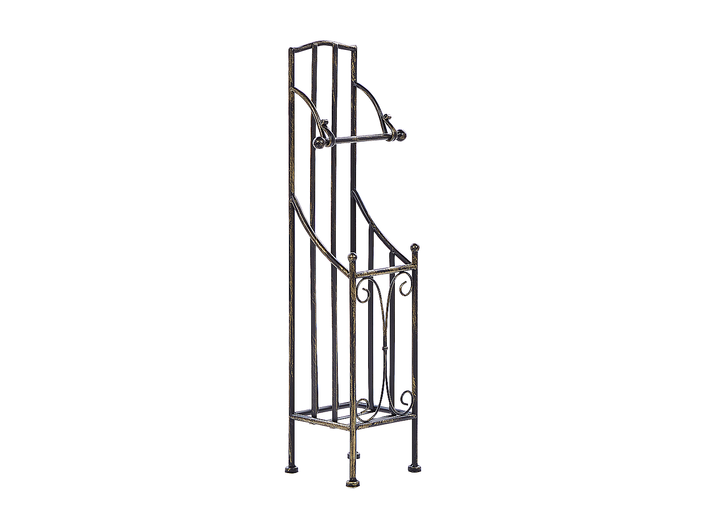 WC Papierhalter Aus Metall, Schwarz, Freistehend – Retro-Vintage-Optik, Für Bis Zu 3 Rollen, 68 Cm Hoch