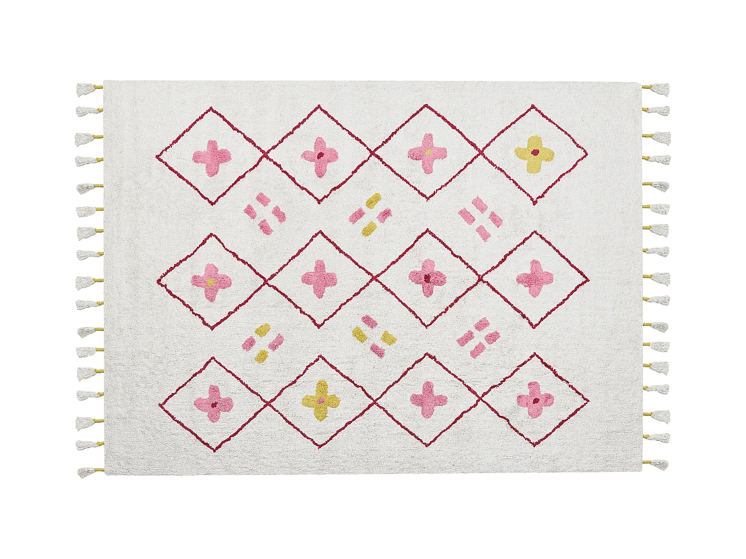 Vloerkleed katoen wit/roze 160 x 230 cm CAVUS