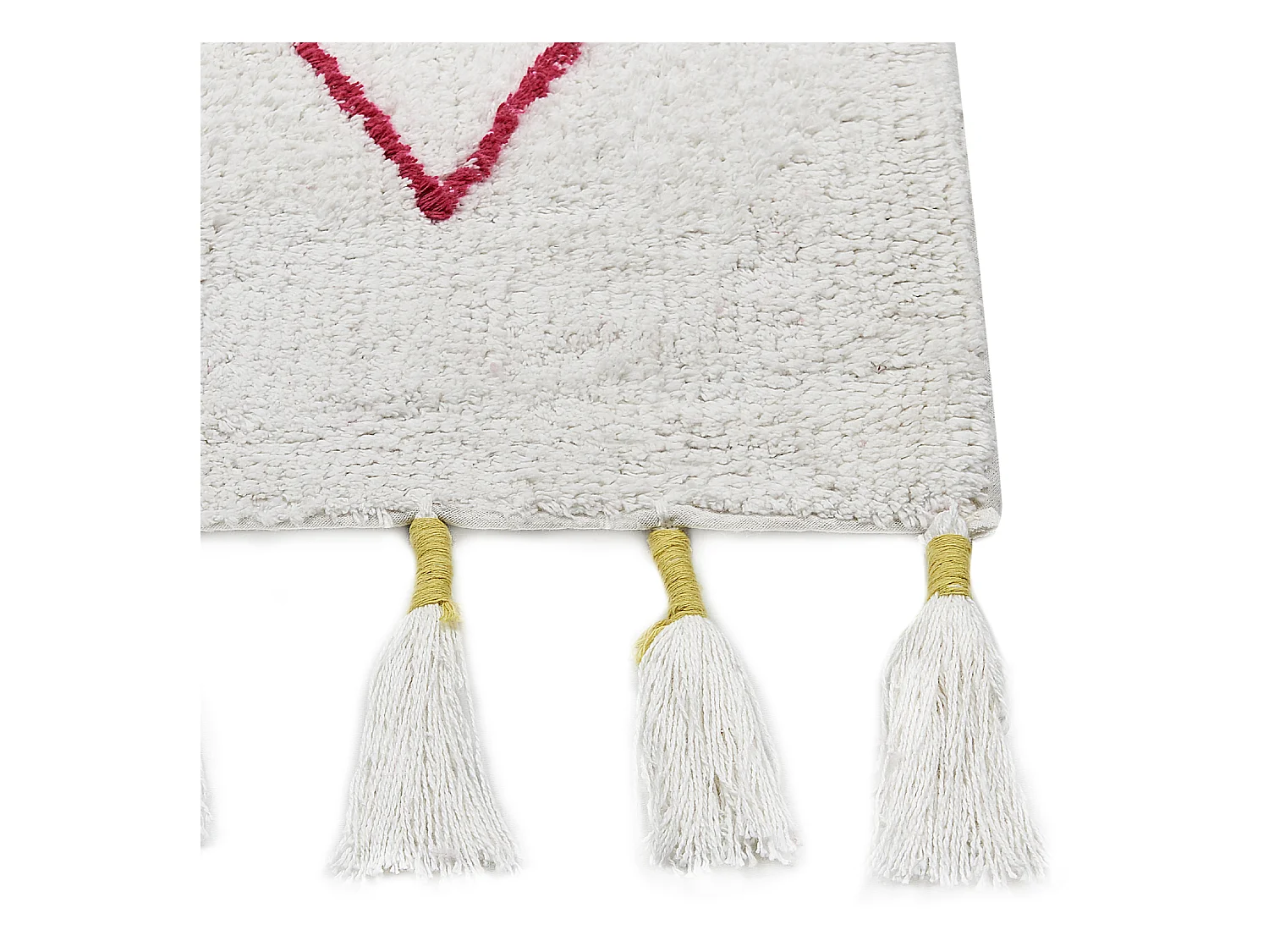 Alfombra de algodón blanco/rosa/amarillo 160 x 230 cm CAVUS