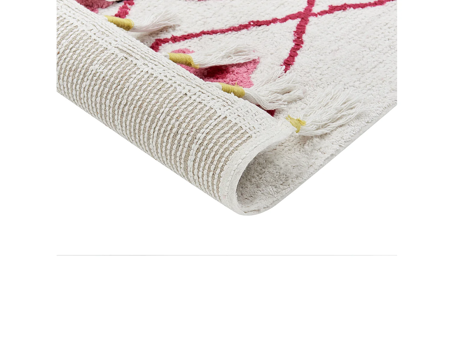 Tapis pour enfant en coton blanc et rose 160 x 230 cm CAVUS
