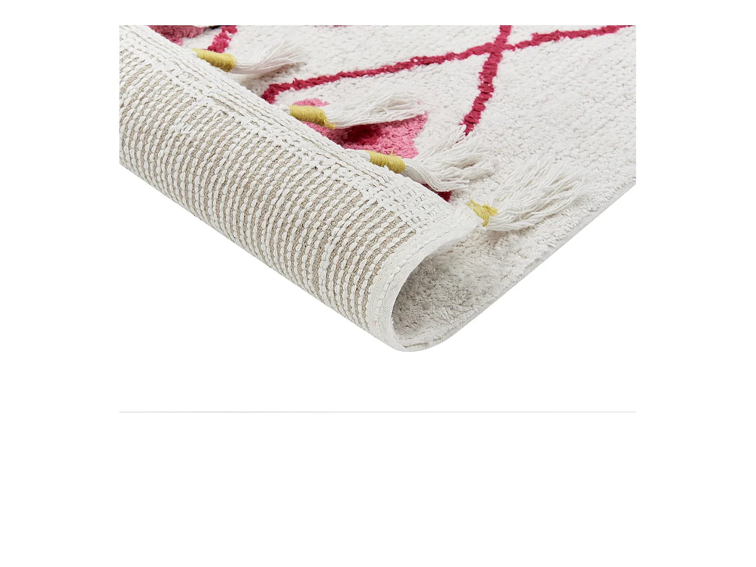 Tapete infantil em algodão branco e rosa 80 x 150 cm CAVUS