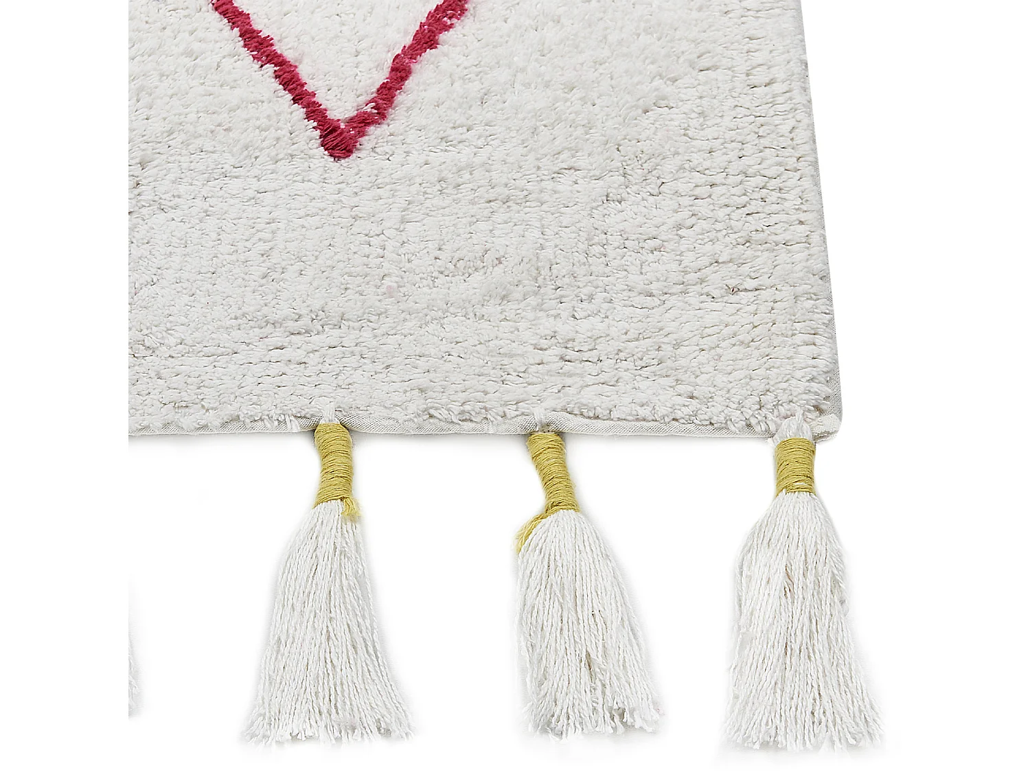 Tapis pour enfant en coton blanc et rose 80 x 150 cm CAVUS