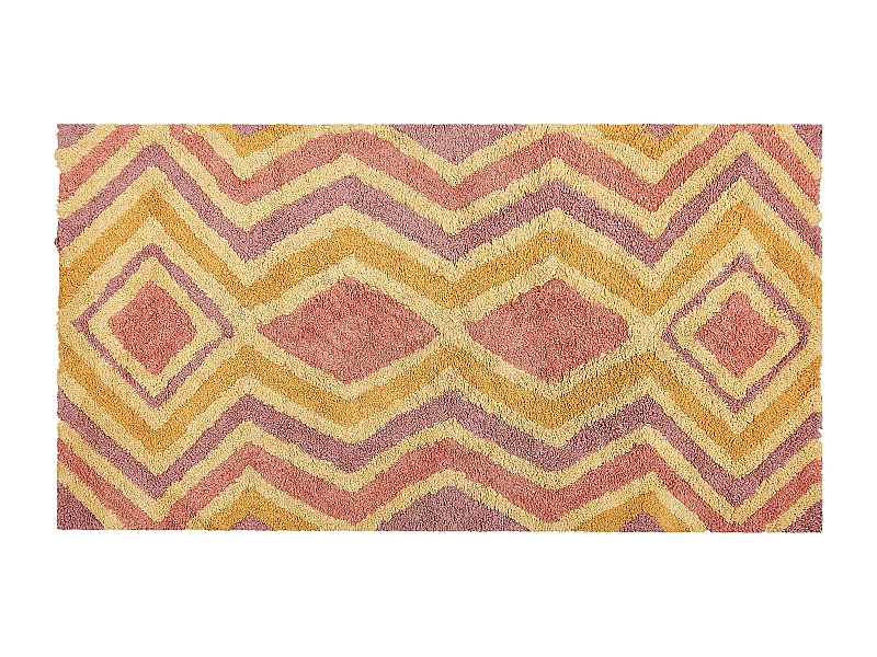 Teppich Baumwolle mit Muster bunt 80 x 150 cm Boho Canakkale