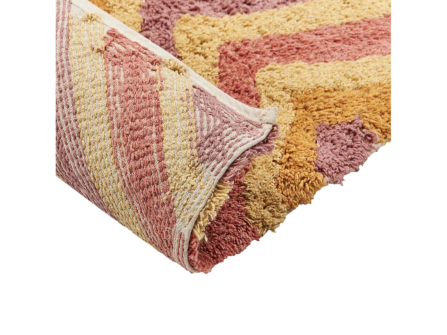 Teppich Baumwolle mit Muster bunt 140 x 200 cm Boho Canakkale