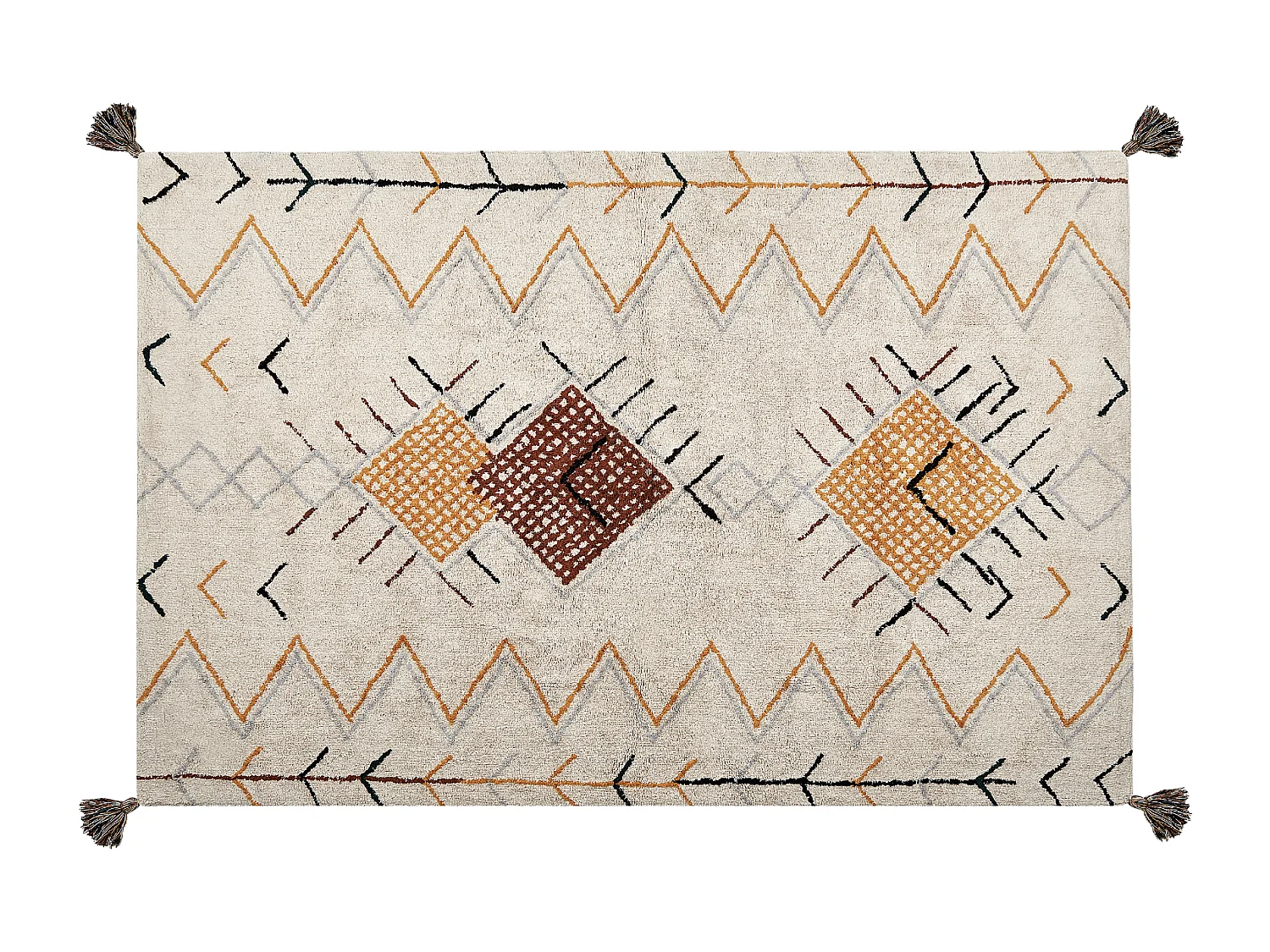 Vloerkleed katoen beige 160 x 230 cm BOLAY