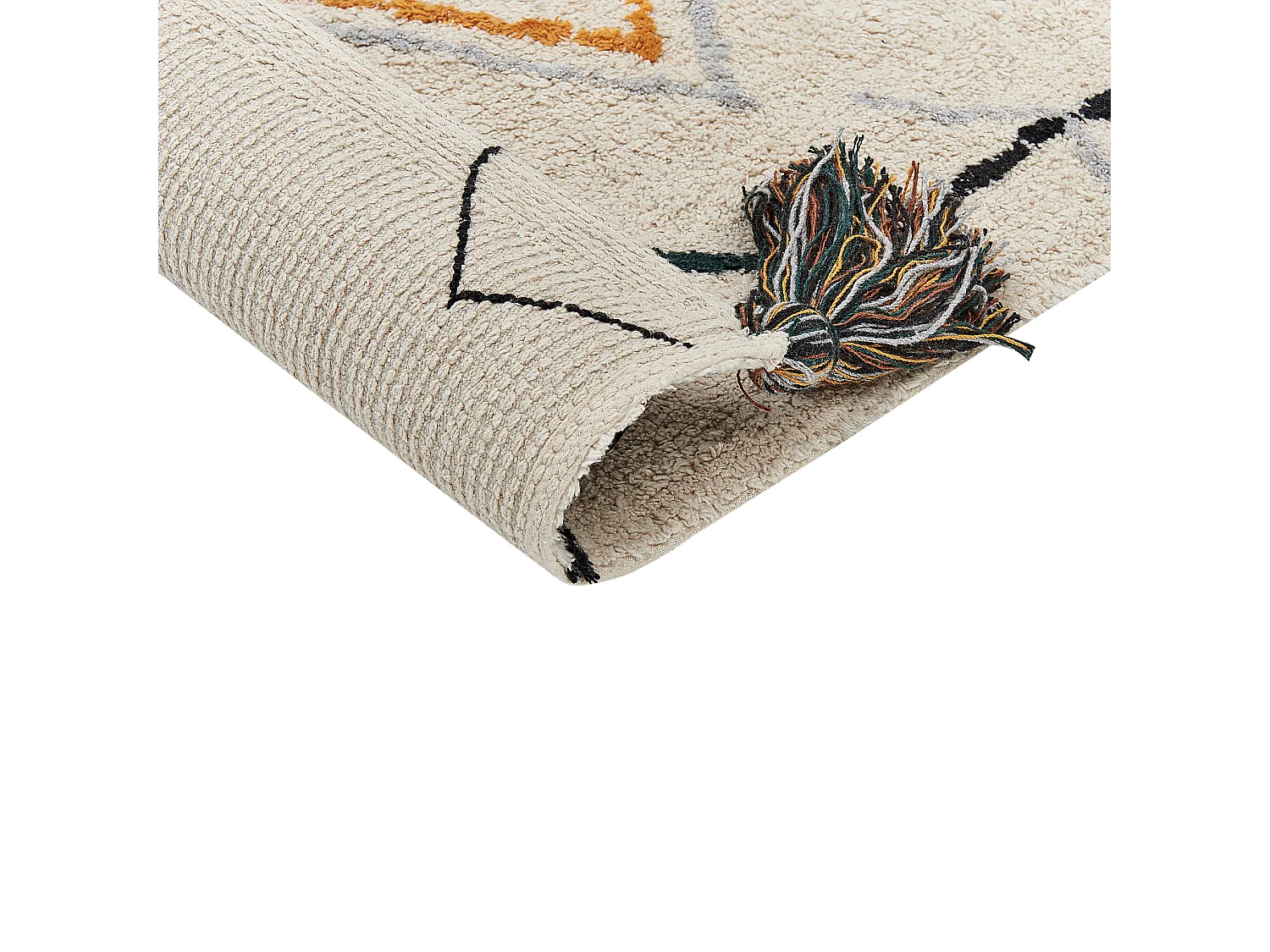 Vloerkleed katoen beige 160 x 230 cm BOLAY