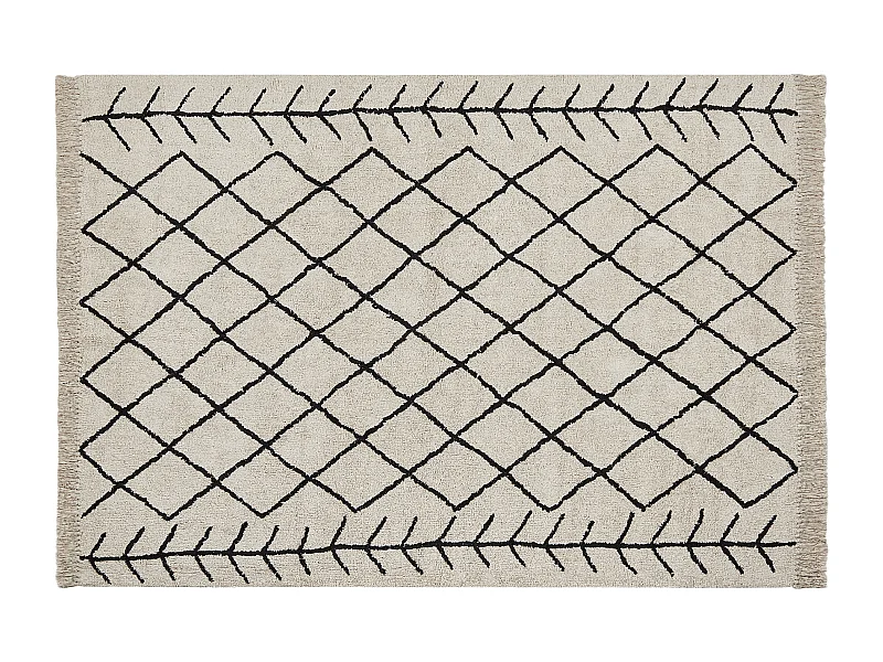 Teppich Baumwolle beige mit geometrischem Muster rechteckig 160 x 230 cm Bozkir