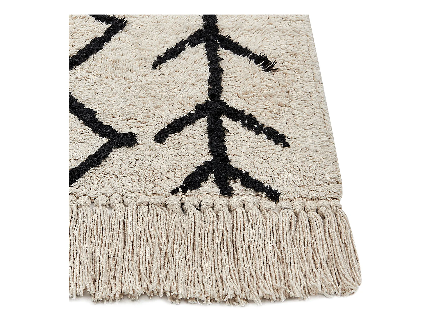 Teppich Baumwolle beige mit geometrischem Muster rechteckig 160 x 230 cm Bozkir