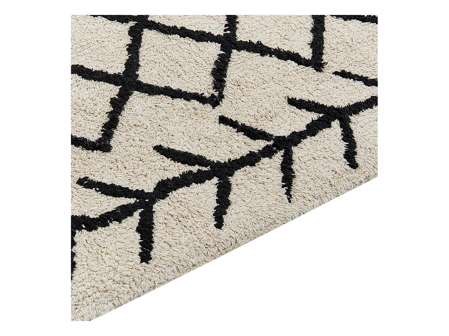 Teppich Baumwolle beige mit geometrischem Muster rechteckig 160 x 230 cm Bozkir