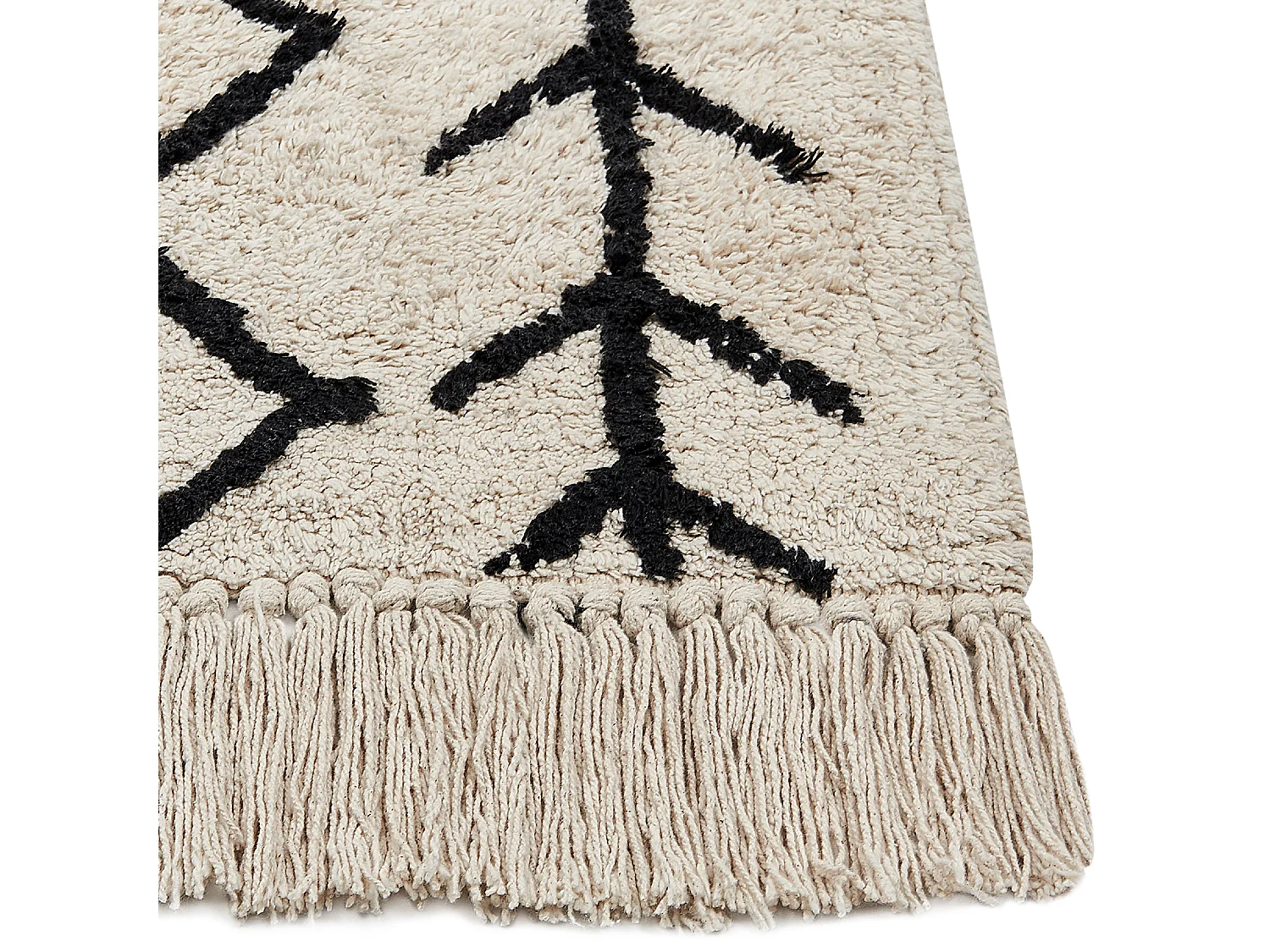 Vloerkleed katoen beige/zwart 160 x 230 cm BOZKIR