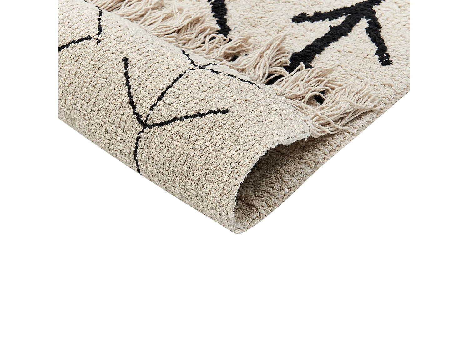 Vloerkleed katoen beige/zwart 160 x 230 cm BOZKIR