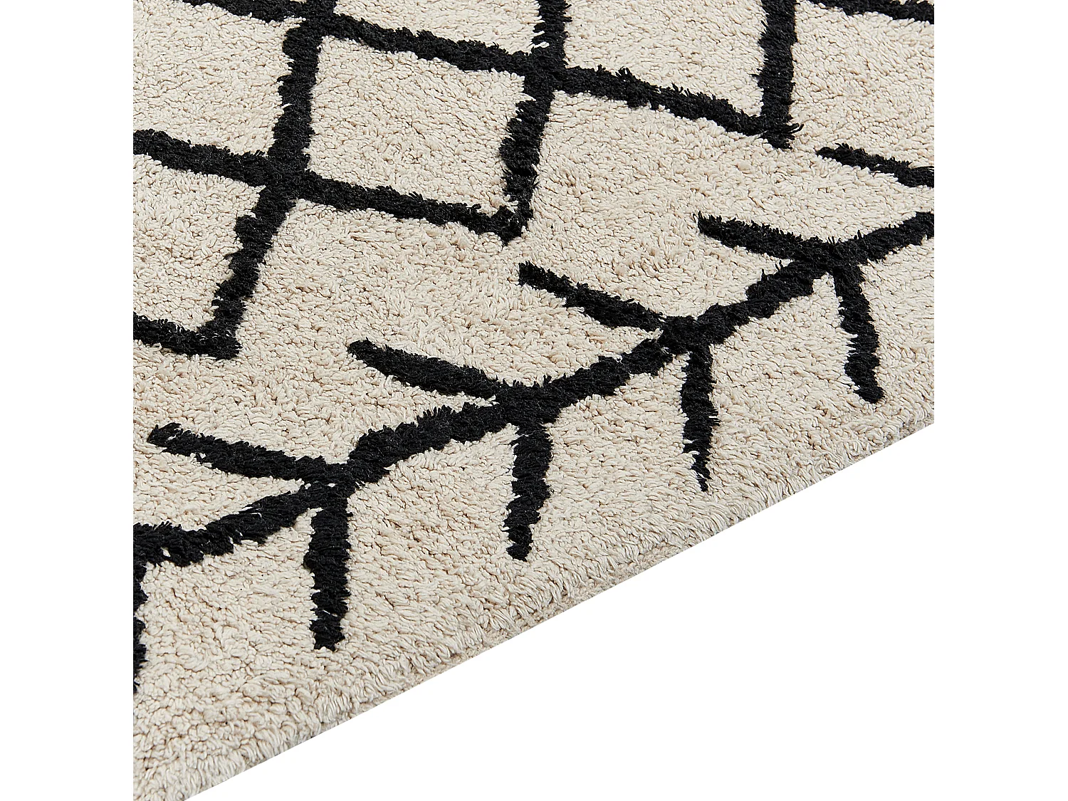 Vloerkleed katoen beige/zwart 160 x 230 cm BOZKIR