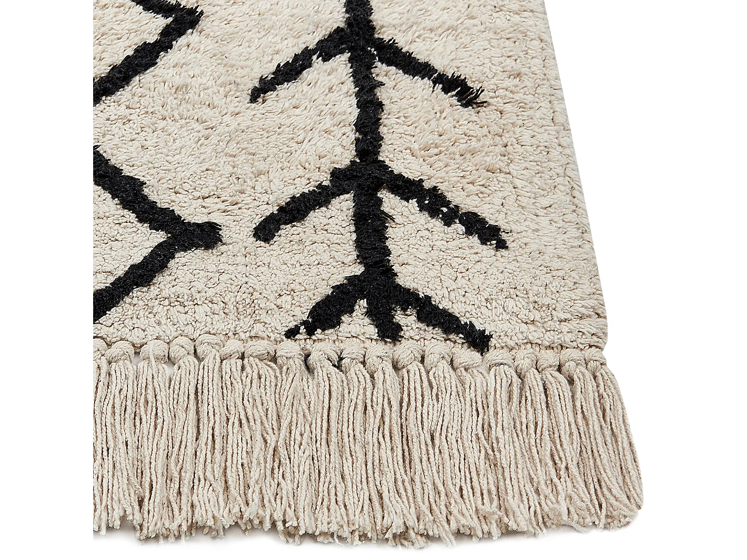 Dywan bawełniany 160 x 230 cm beżowy z czarnym BOZKIR