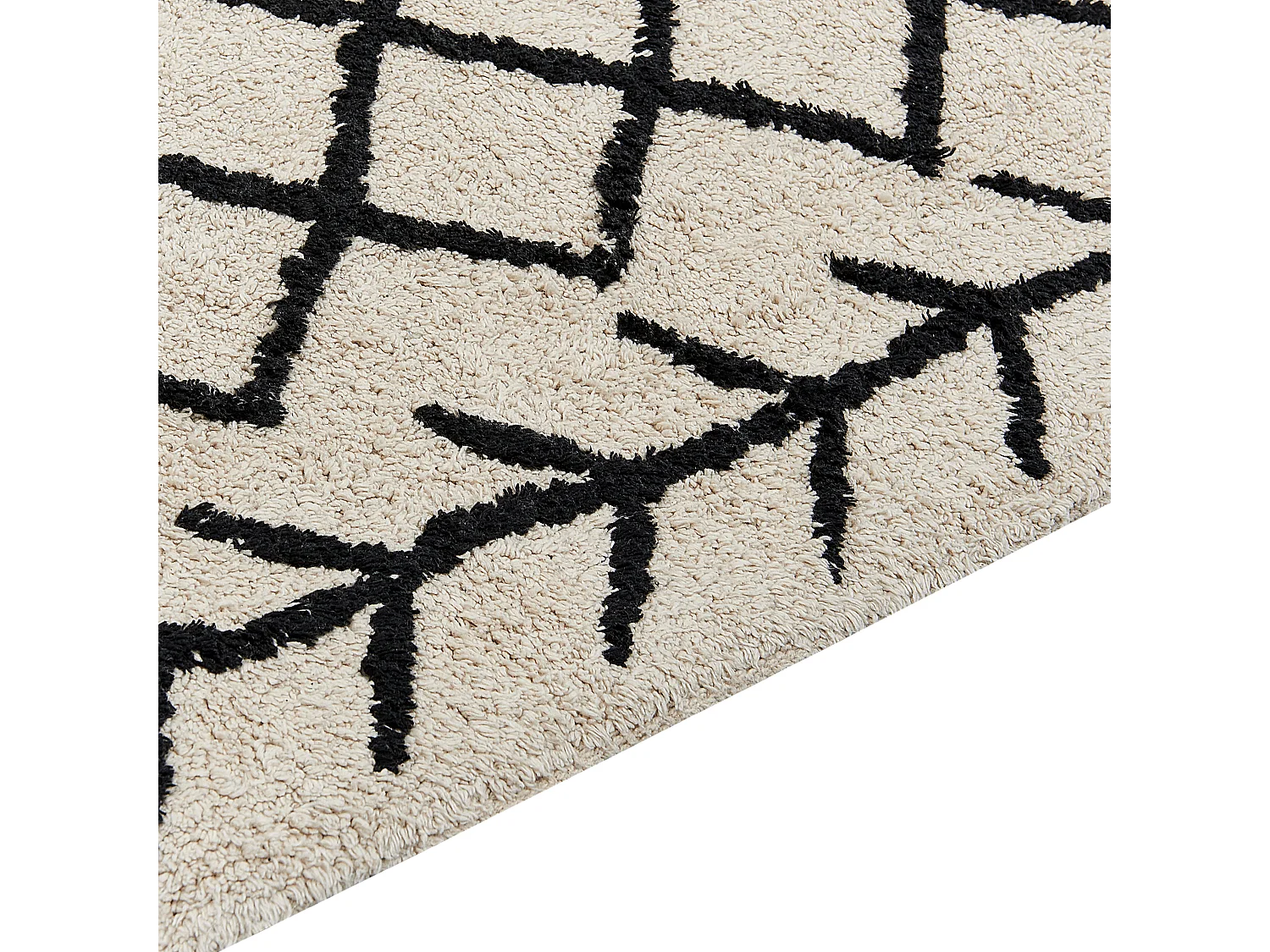 Dywan bawełniany 160 x 230 cm beżowy z czarnym BOZKIR