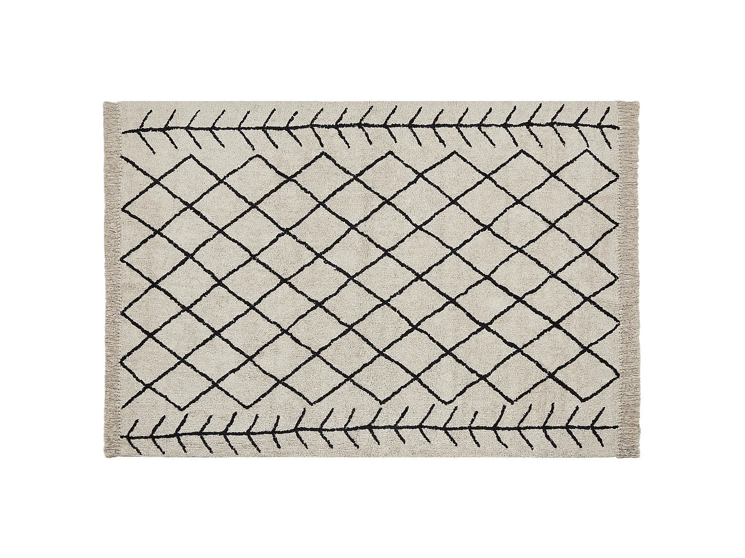 Tapis en coton beige et noir 160 x 230 cm BOZKIR