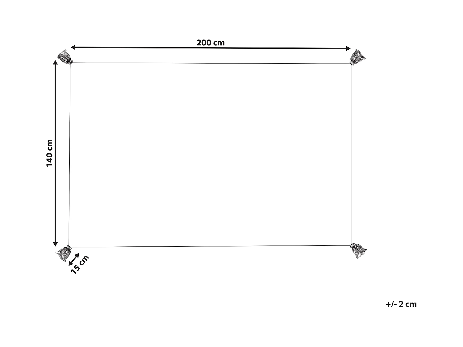 Vloerkleed katoen beige 140 x 200 cm BOLAY