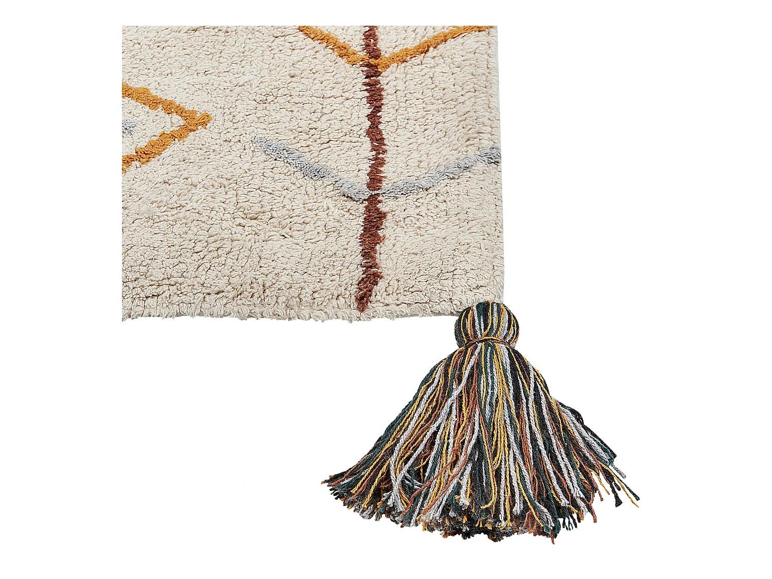 Vloerkleed katoen beige 140 x 200 cm BOLAY