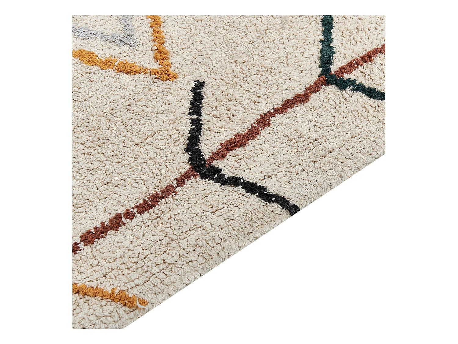 Vloerkleed katoen beige 140 x 200 cm BOLAY