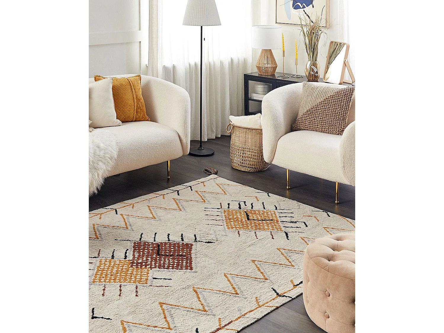 Tapis BOLAY Beige 140 x 200 cm Coton