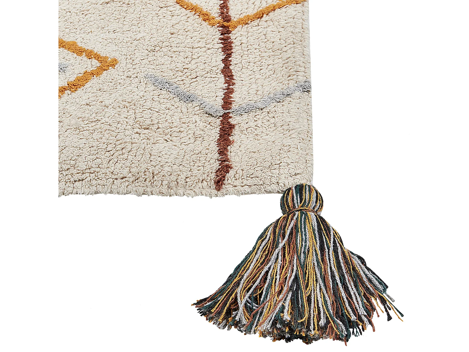 Vloerkleed katoen beige 140 x 200 cm BOLAY