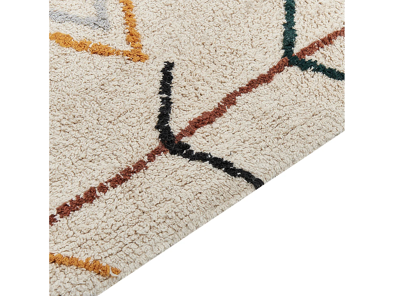 Vloerkleed katoen beige 140 x 200 cm BOLAY