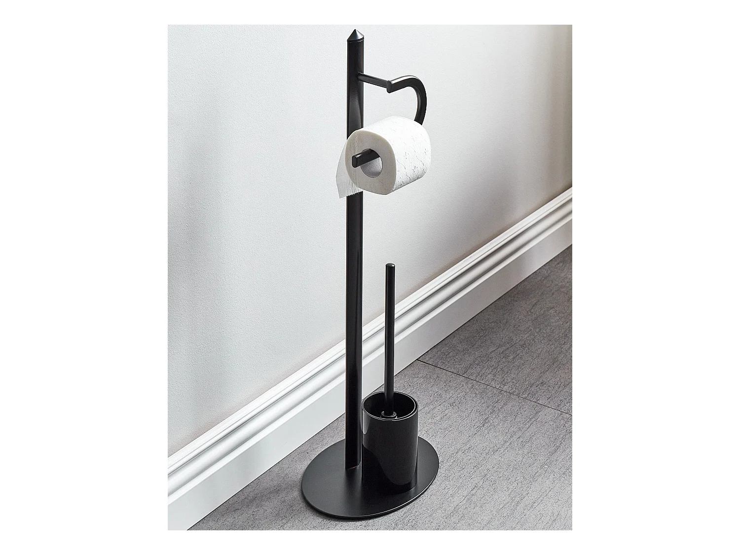 Toiletrol- en toiletborstelhouder SARTO Metaal Zwart