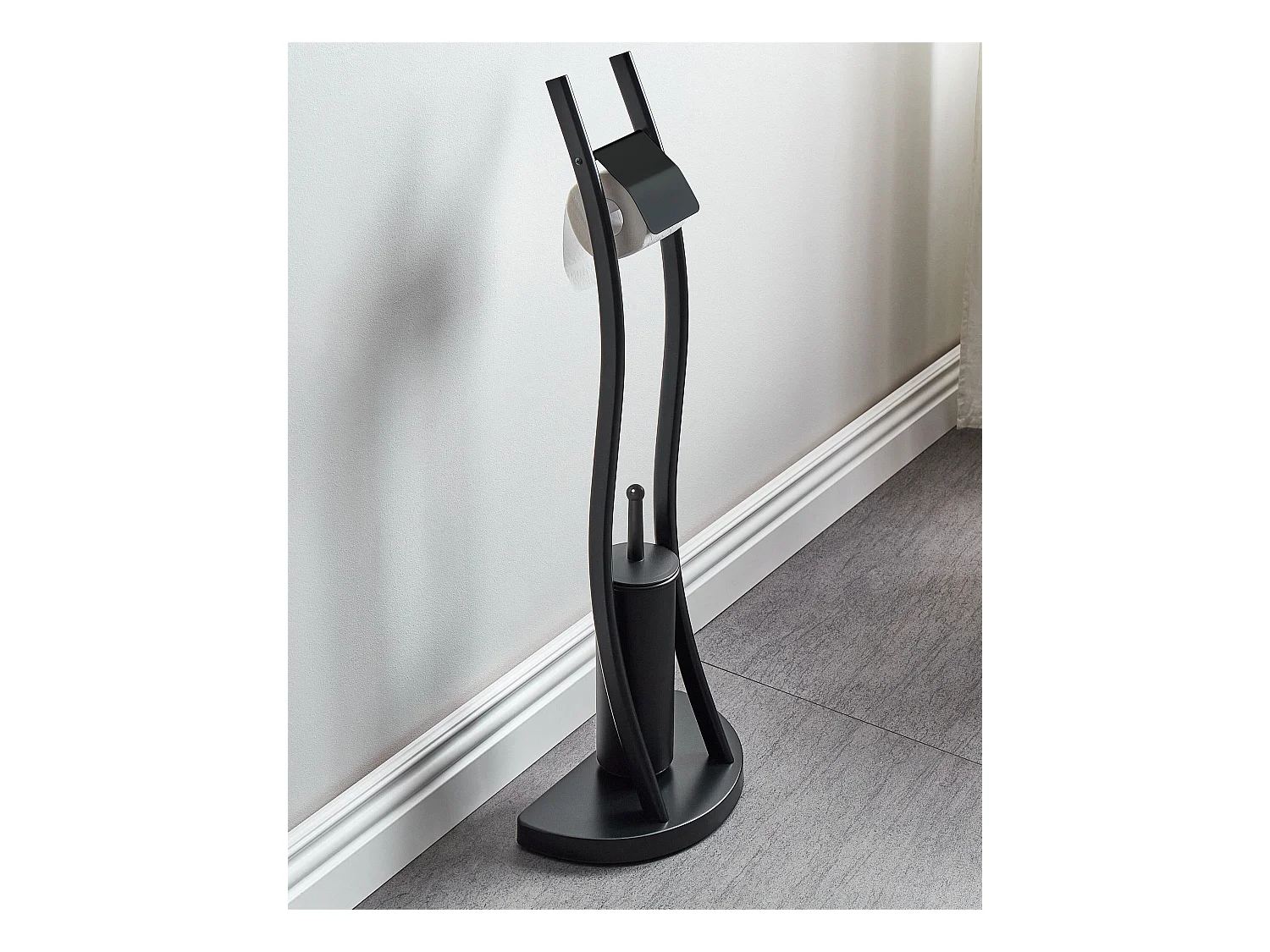 Suporte de papel higénico e escova SOACHA Metal Preto