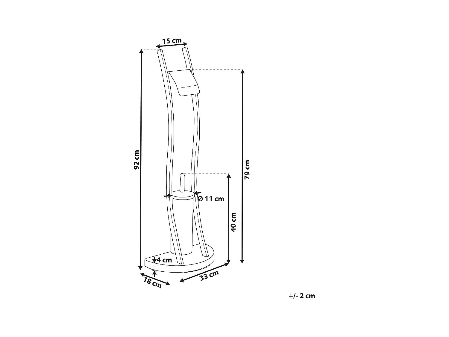 Toiletrol- en toiletborstelhouder SOACHA Metaal Zwart