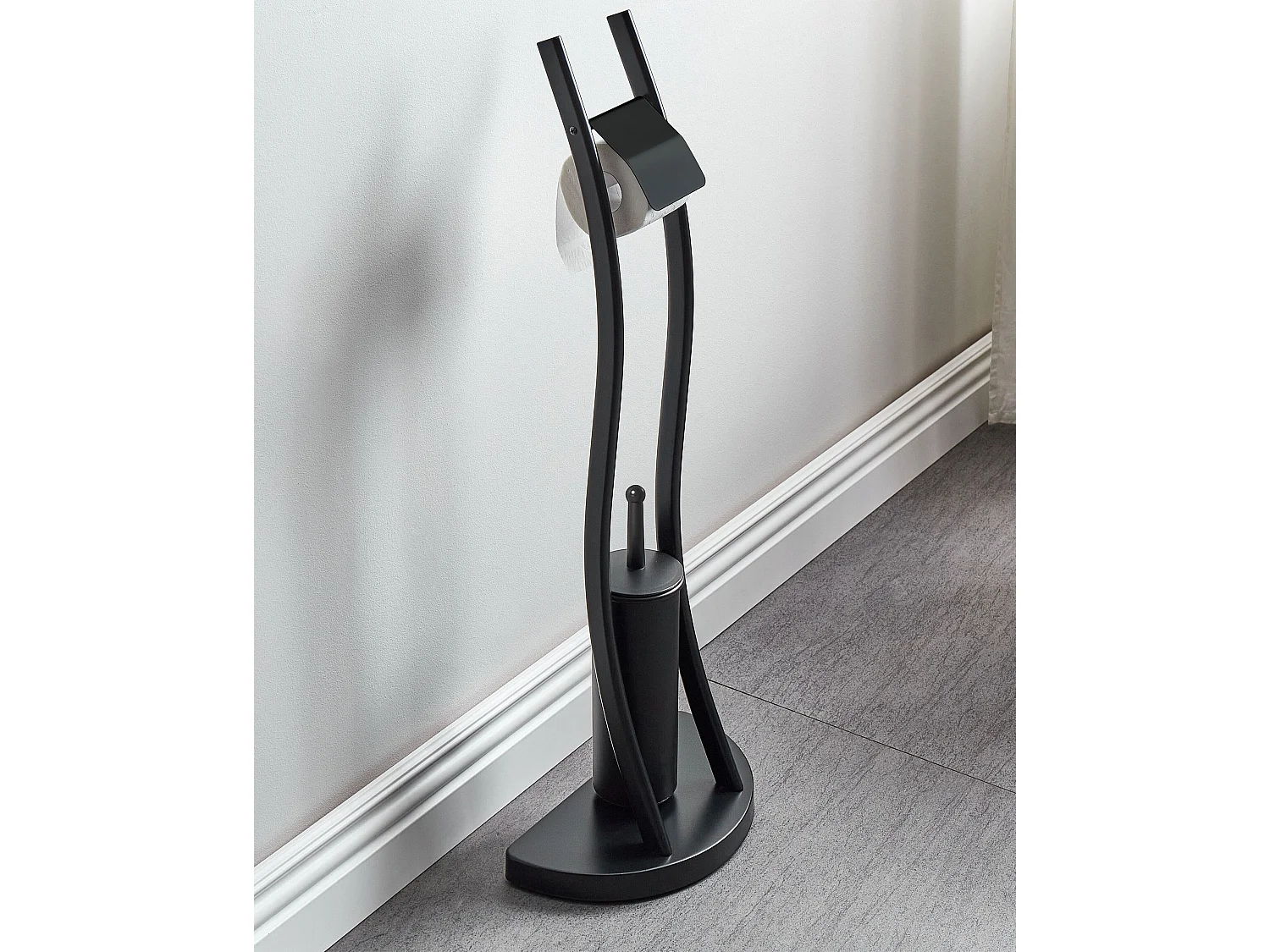 Porte-papier et porte-brosse SOACHA Métal Noir