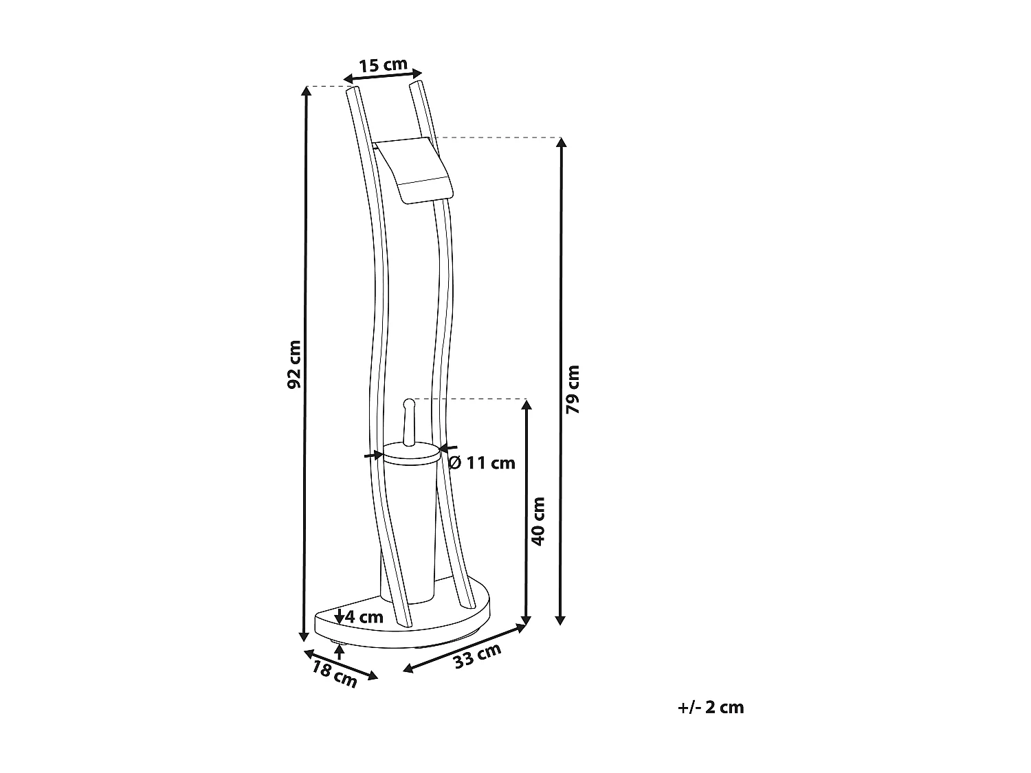 Porte-papier et porte-brosse SOACHA Métal Noir