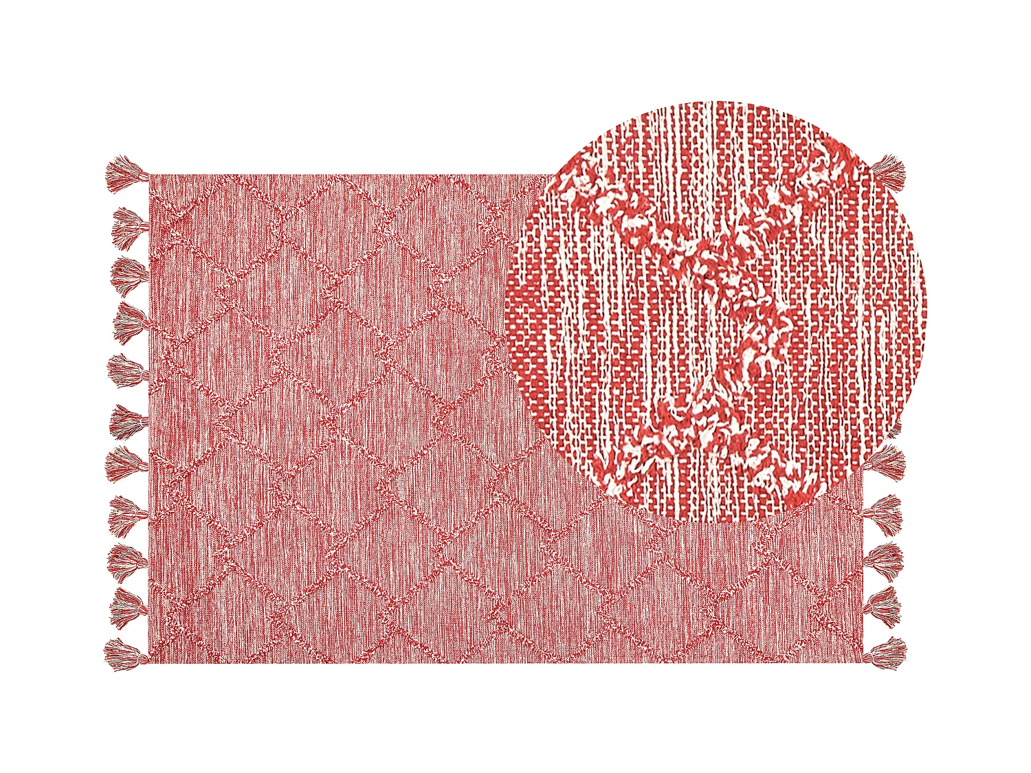 Vloerkleed katoen rood 140 x 200 cm NIGDE