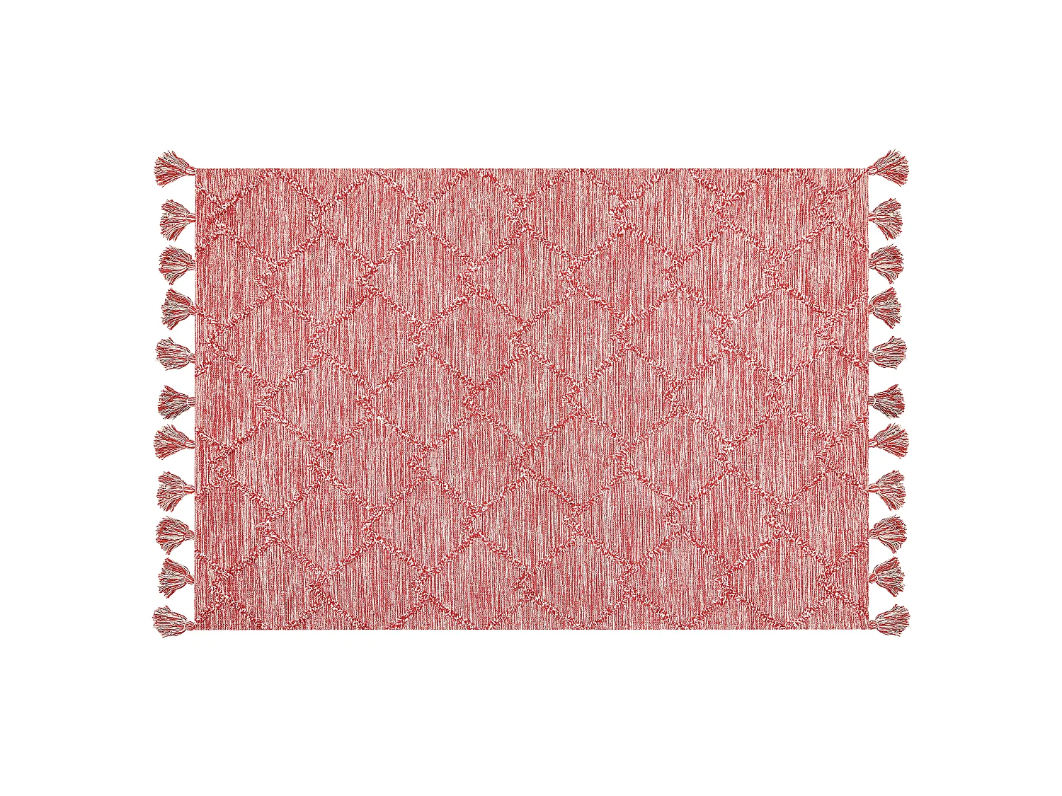 Teppich Baumwolle rot 140 x 200 cm mit Quasten NIGDE