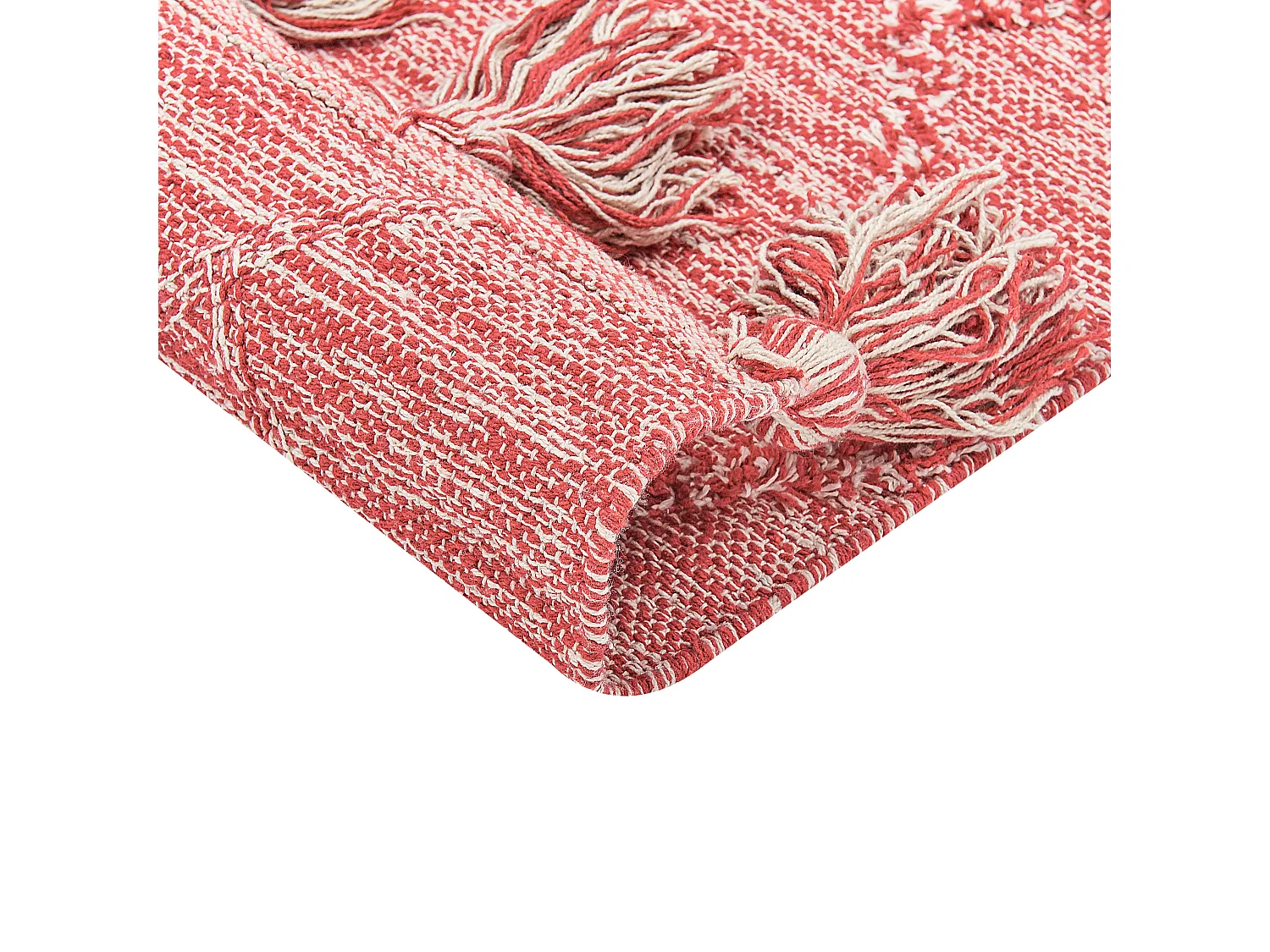 Teppich Baumwolle rot 140 x 200 cm mit Quasten NIGDE