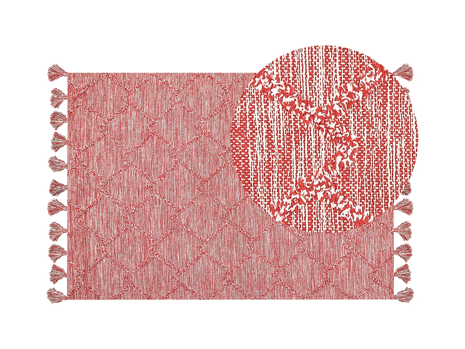 Vloerkleed katoen rood 160 x 230 cm NIGDE