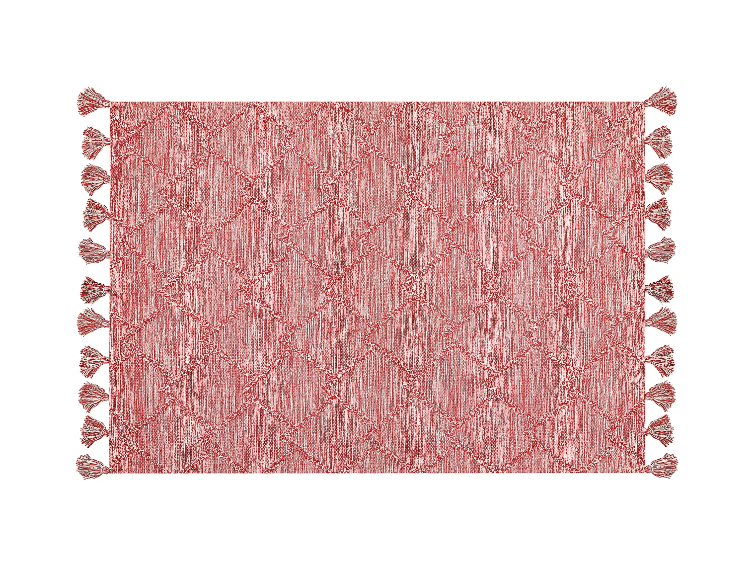 Alfombra de algodón rojo/blanco 160 x 230 cm NIGDE
