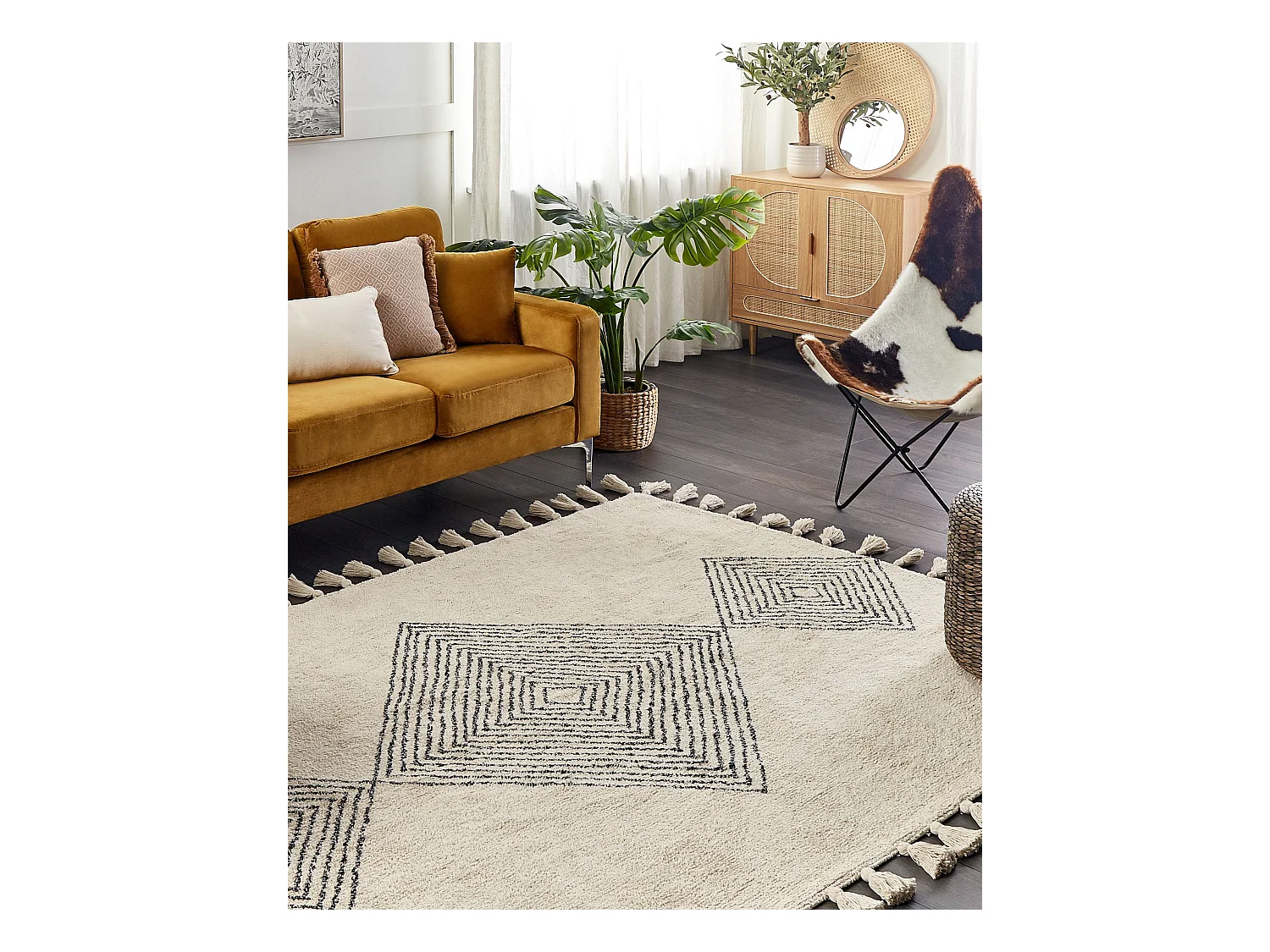 Vloerkleed katoen beige 160 x 230 cm BULCUK