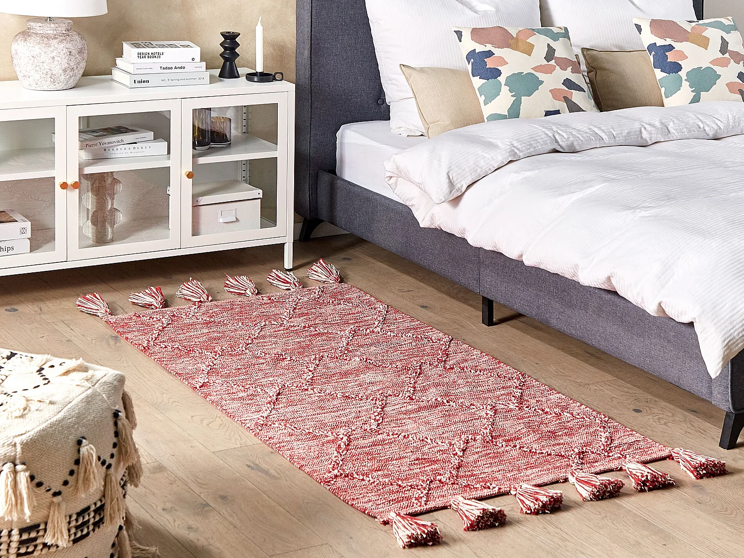 Vloerkleed katoen rood 80 x 150 cm NIGDE