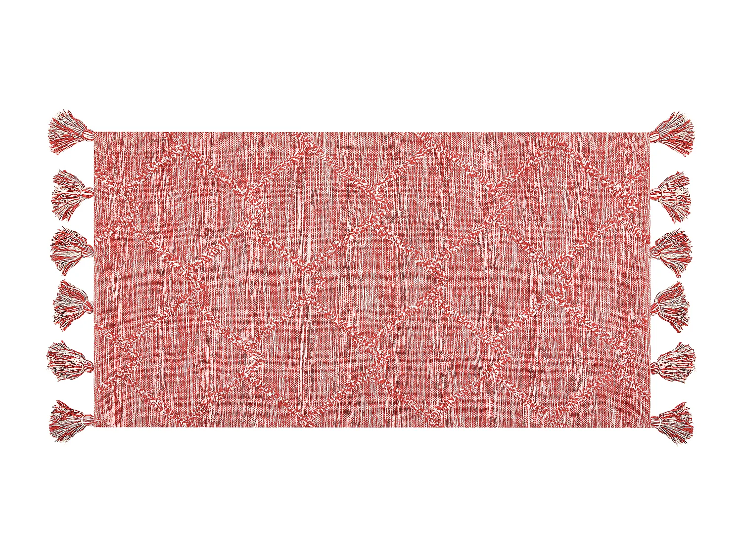 Tapete em algodão vermelho e branco 80 x 150 cm NIGDE