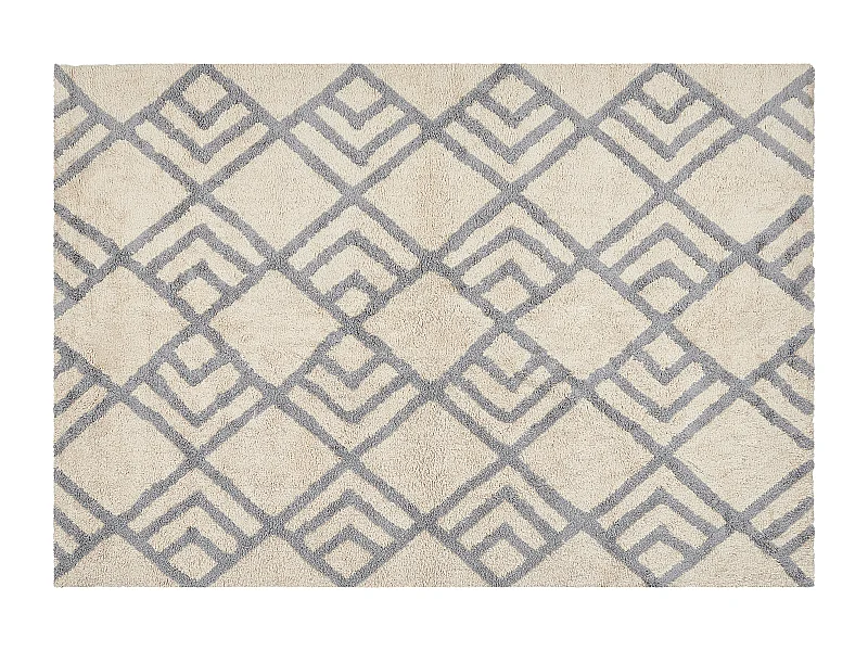 Teppich Baumwolle beige / grau 140 x 200 cm NEVSEHIR