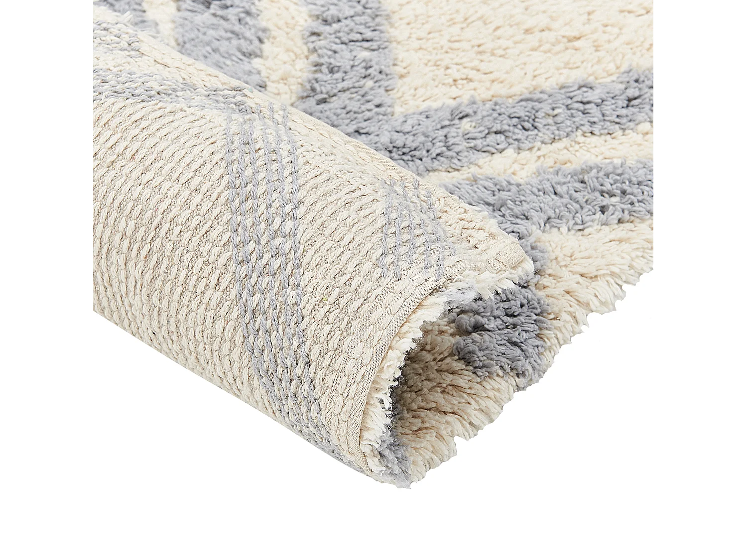 Tappeto cotone beige chiaro e grigio 140 x 200 cm NEVSEHIR