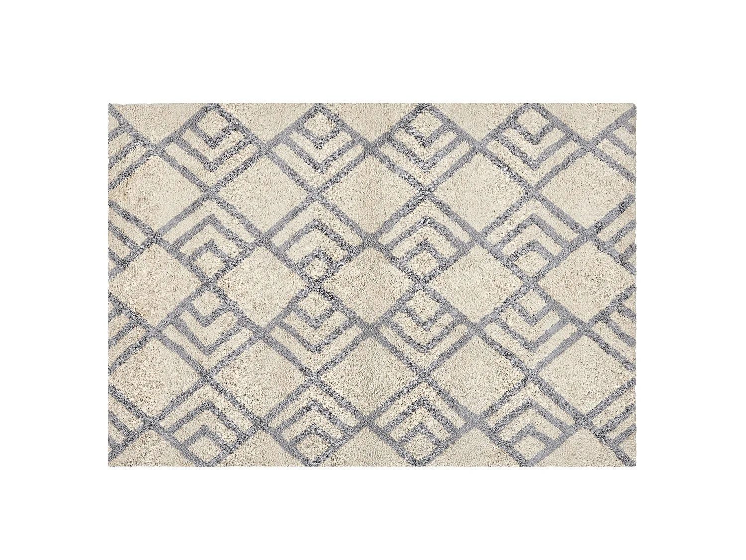 Tapis en coton 140 x 200 cm beige et gris NEVSEHIR