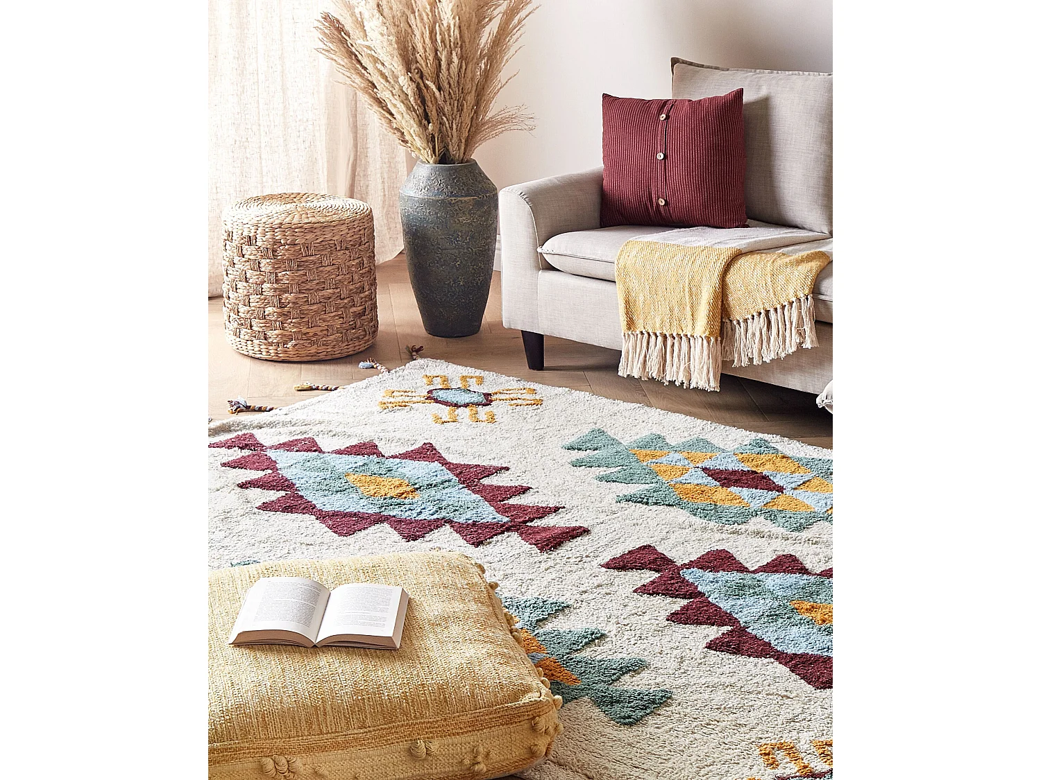 Vloerkleed katoen meerkleurig 140 x 200 cm DUZCE