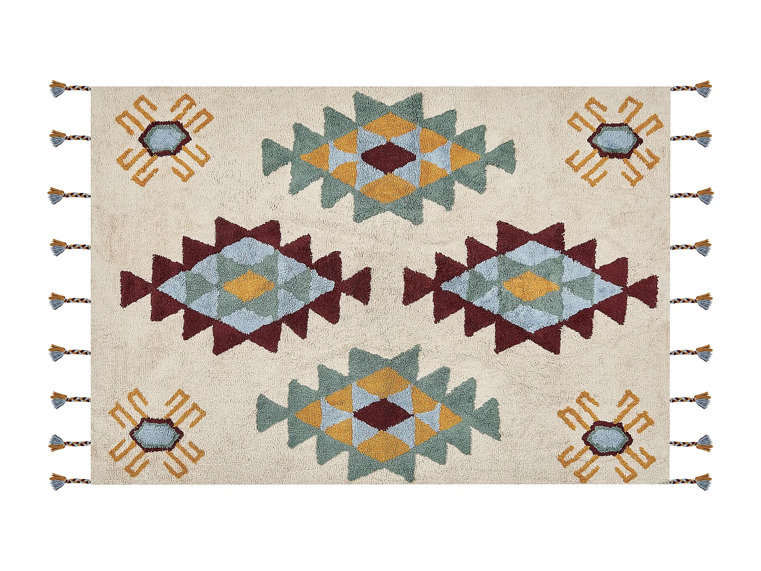 Teppich Baumwolle mehrfarbig 160 x 230 cm geometrisches Muster DUZCE