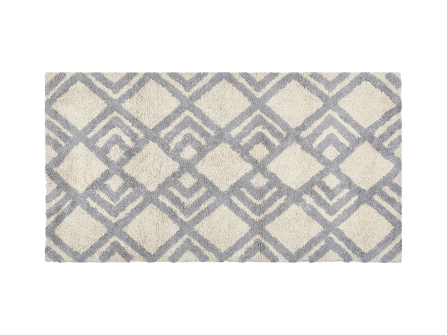 Tappeto cotone beige chiaro e grigio 80 x 150 cm NEVSEHIR