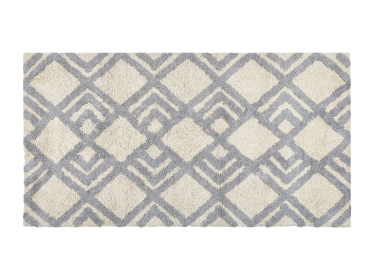 Teppich Baumwolle geometrisches Muster beige / grau 80 x 150 cm Boho Nevsehir