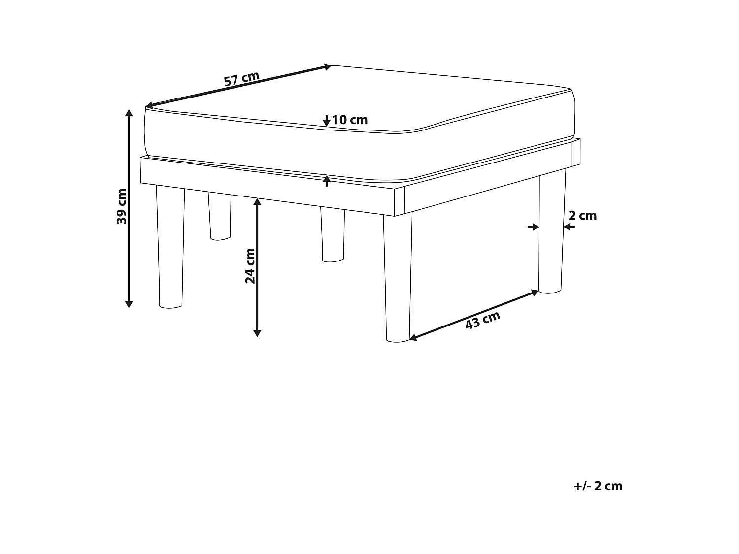 Otomana ogrodowa BARATTI Drewno akacjowe Brązowy