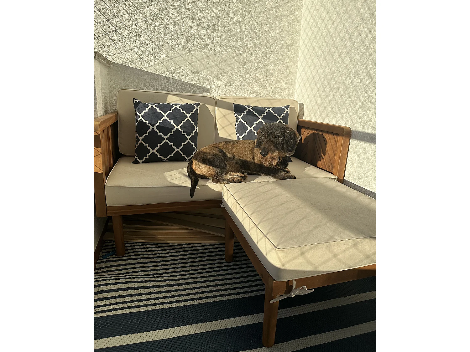 Ottoman de jardin BARATTI Acacia Marron