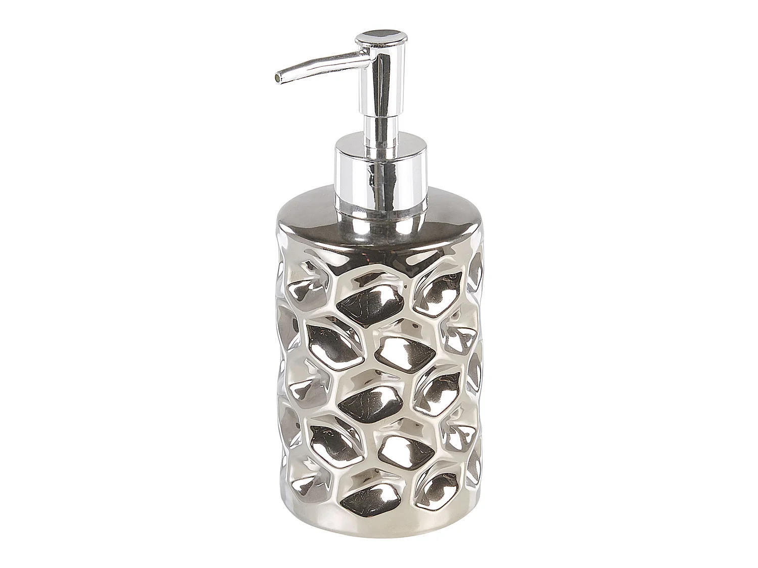 Elegantes Badezimmer-Zubehör 5-teilig aus Keramik in Silber Tirua