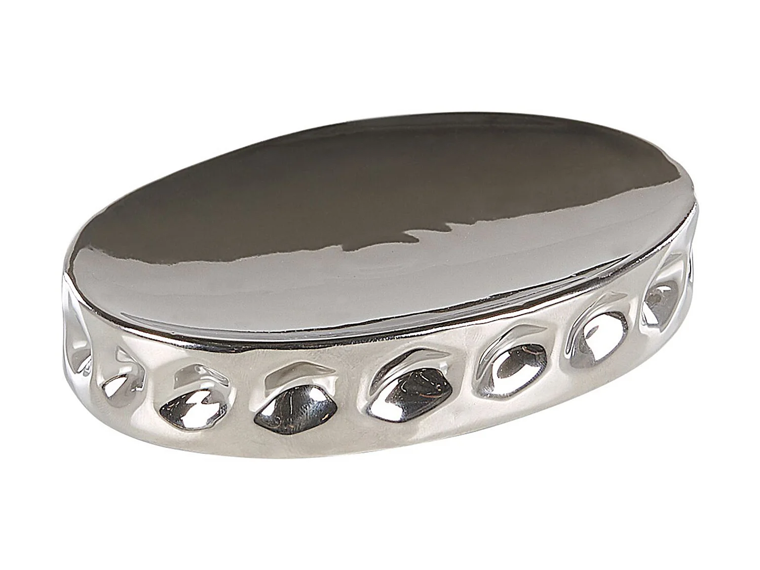 Elegantes Badezimmer-Zubehör 5-teilig aus Keramik in Silber Tirua