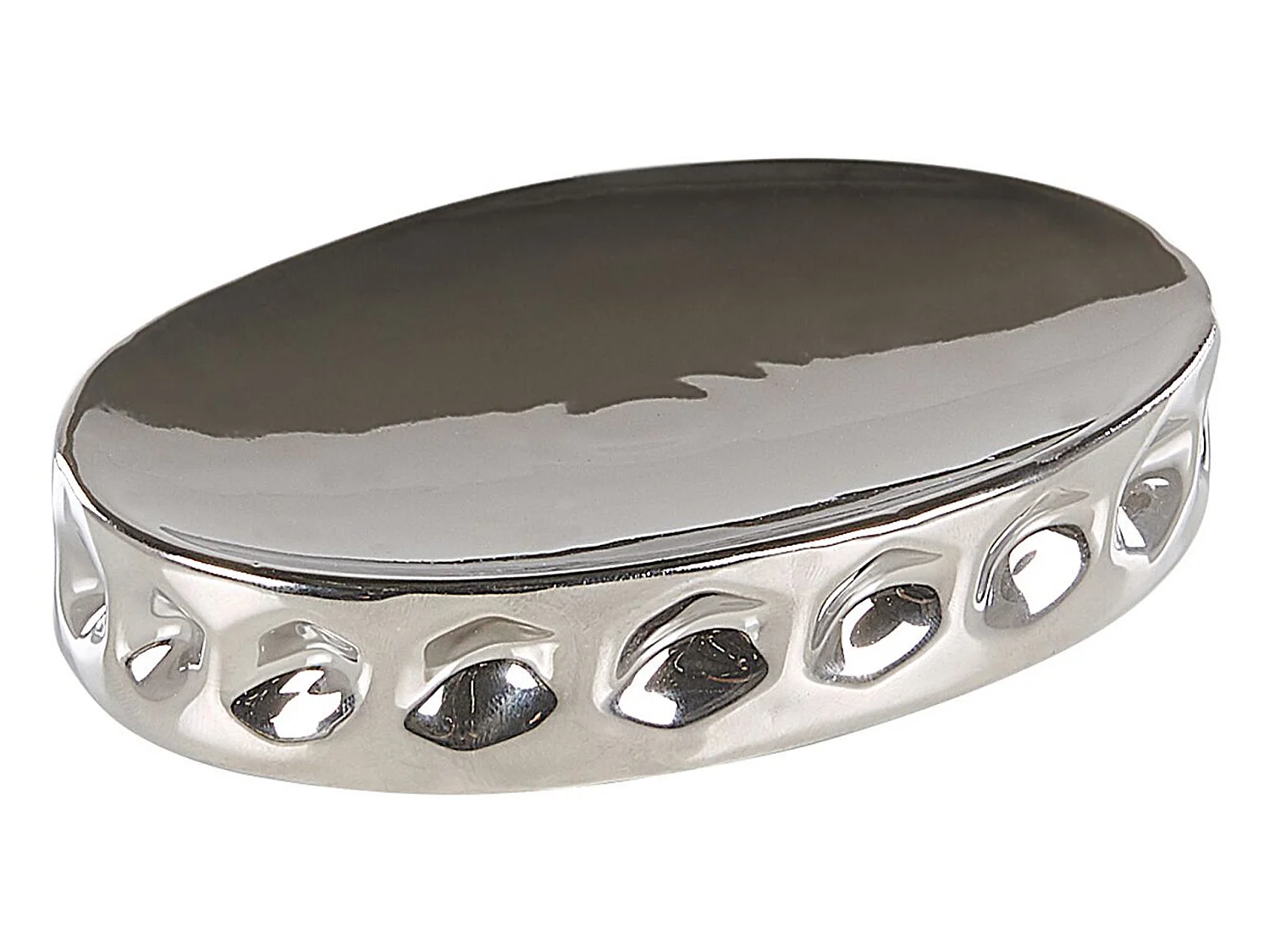 Elegantes Badezimmer-Zubehör 5-teilig aus Keramik in Silber Tirua